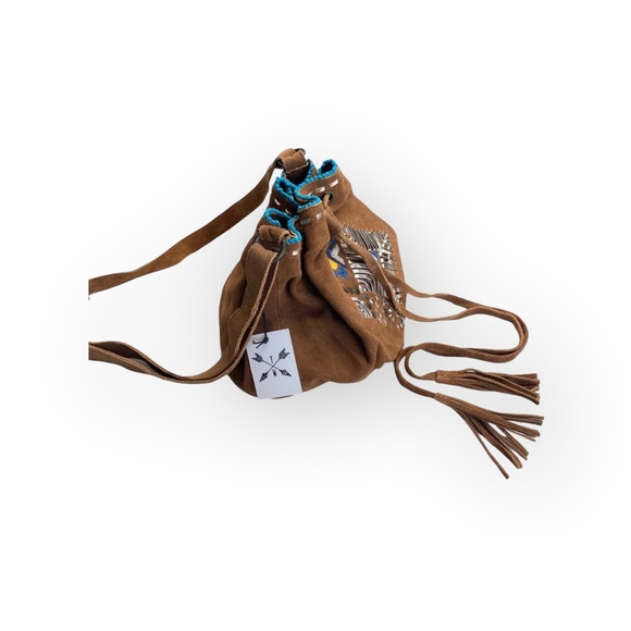 VHTF: new Tylie Malibu ꧁ Embellished Medicine Crossbody Bag ꧂ Chocolate Suede ꧂ - Picture 4 of 16